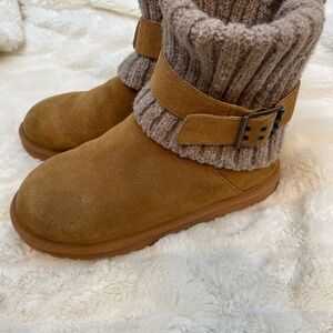 UGG Australia 110175 Cambridge Knit Suede Boots Chestnut Brown Womens Size 6